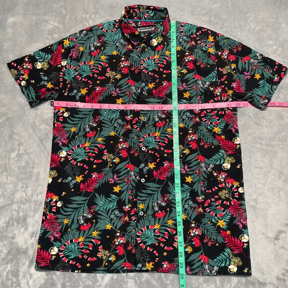 Fresh Prints Shirt Mens Medium Black Jungle Snake All Over Print Casual Stretch - Picture 6 of 7